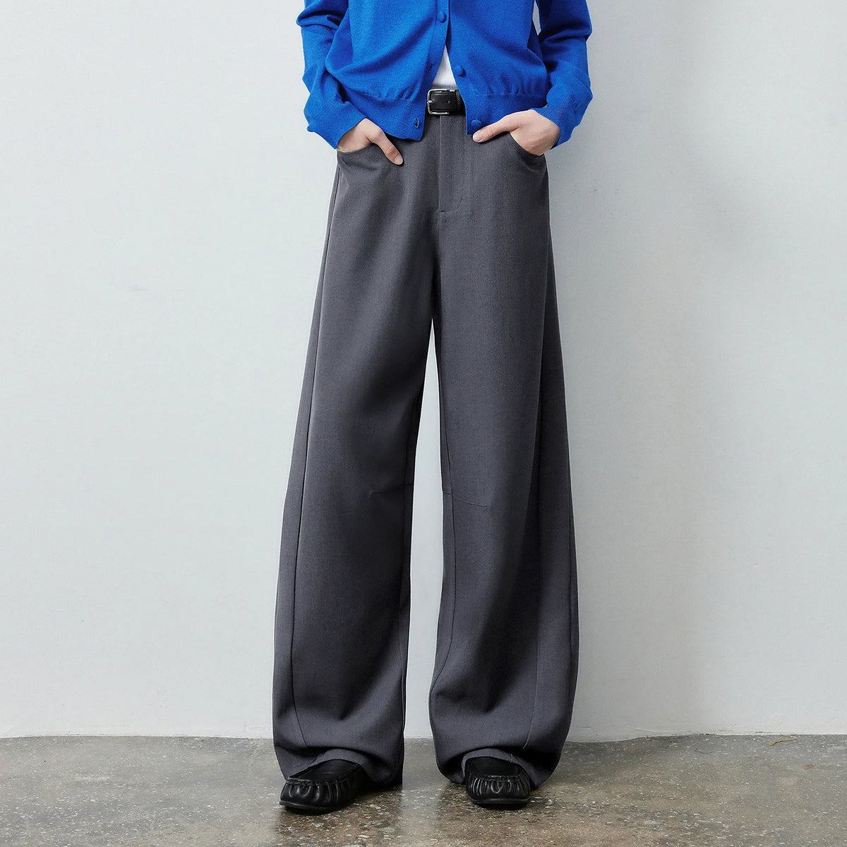 Draped Wide-Leg Pants