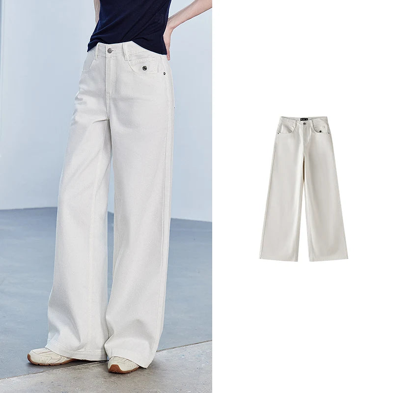 Washed Wide-Leg Jeans