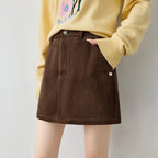 Seamed A-Line Mini Skirt