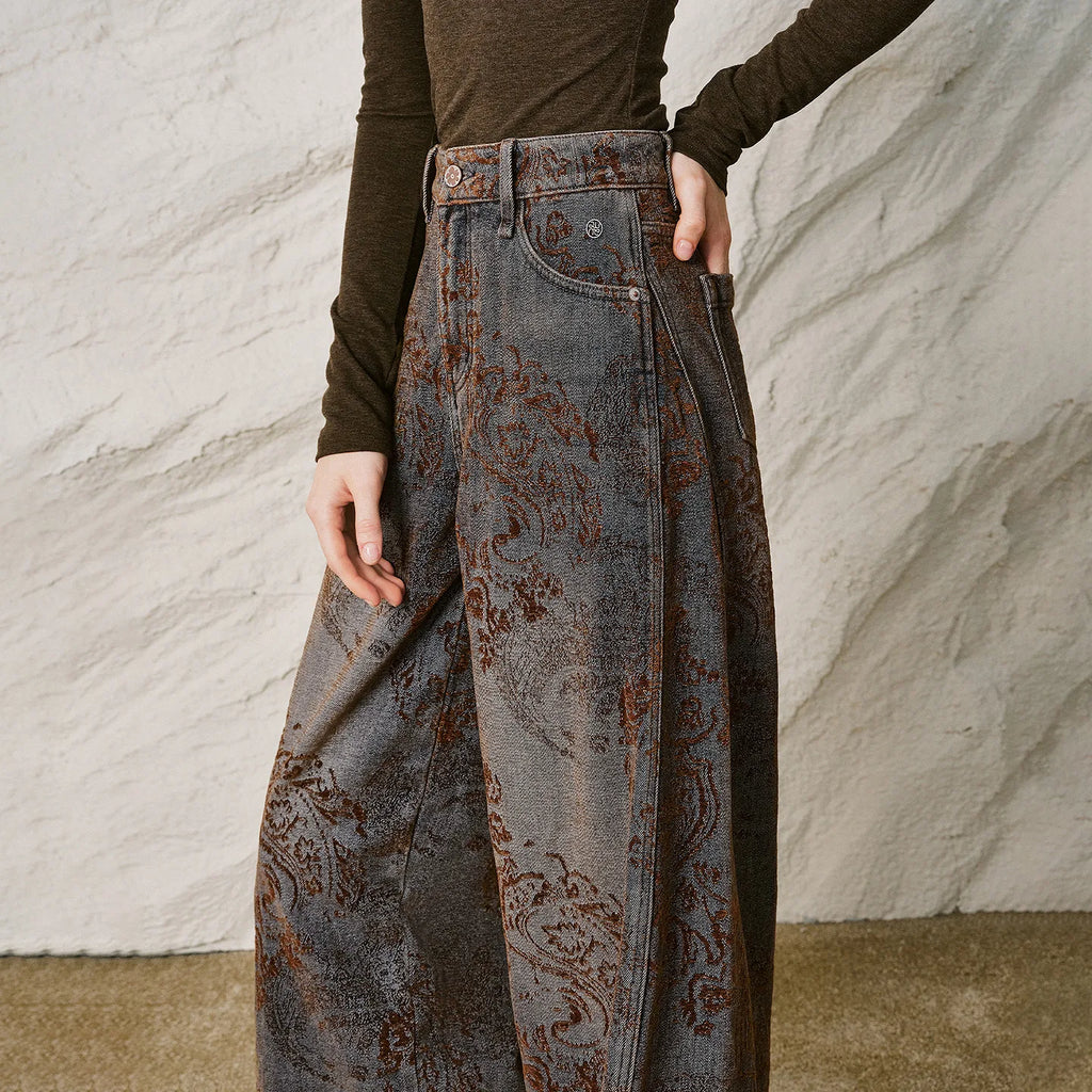 Paisley Wide-Leg Pants