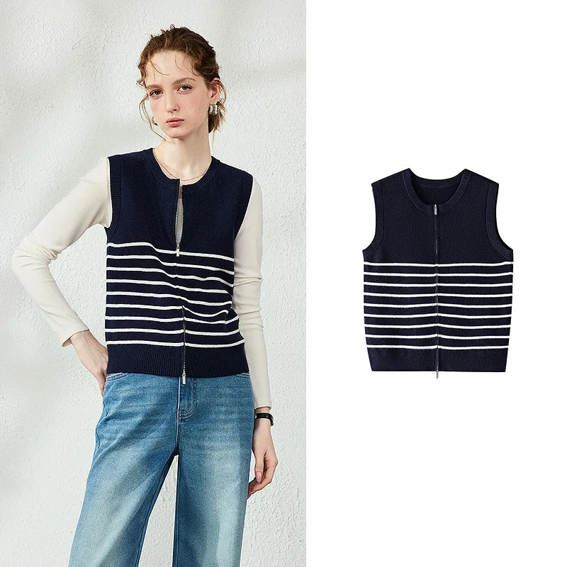 Zip-Front Knit Vest