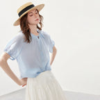 V-Neck Puff-Sleeve Blouse