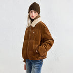 Textured-Collar Puffer Jacket