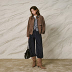 Plaid-Collar Utility Jacket