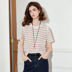 Striped Short-Sleeve Knit Top