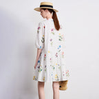 Floral Puff-Sleeve Mini Dress