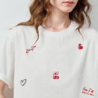 Scattered-Motif Crewneck Tee