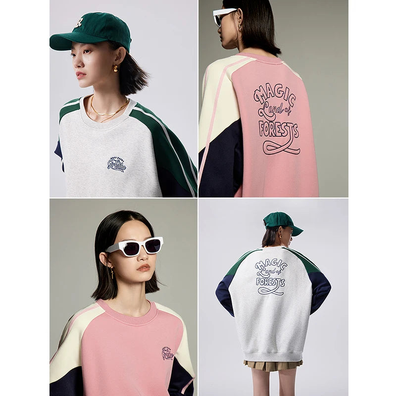 Colorblock Raglan Crewneck Sweatshirt