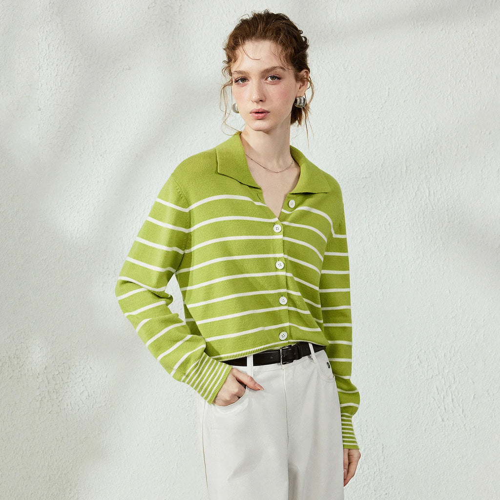 Striped Polo Cardigan