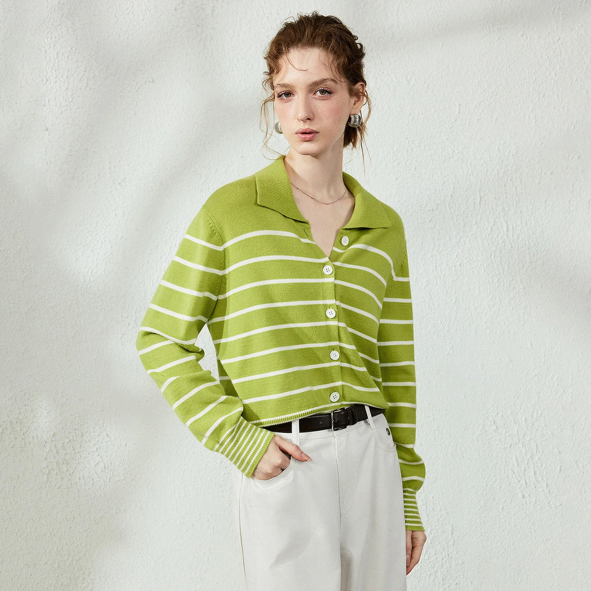Striped Polo Cardigan