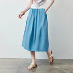 Gathered-Waist Midi Skirt