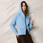 Contrast-Drawstring Hooded Cardigan