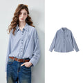 Striped Long-Sleeve Button-Up Shirt