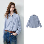 Striped Long-Sleeve Button-Up Shirt