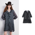 Plaid Ruffle-Front Mini Dress