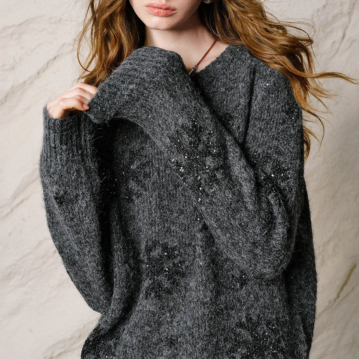 Textured Crewneck Sweater