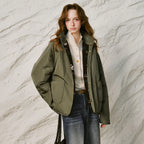 Contrast-Trim Padded Jacket