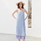 Crinkled Layered Midi Dress