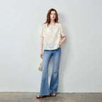 Textured Short-Sleeve Blouse