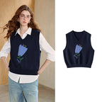 Botanical Graphic Knit Vest