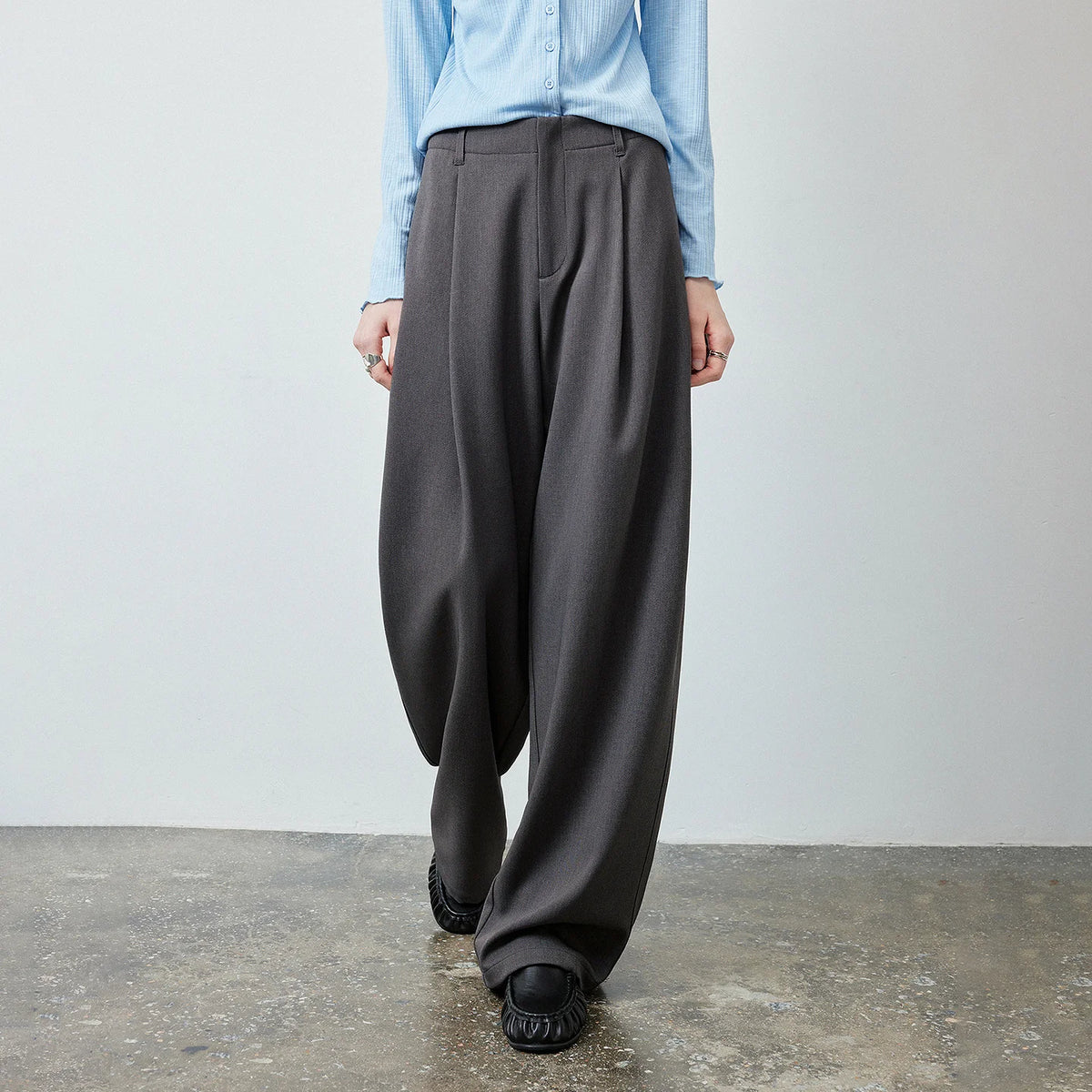 Pleated Wide-Leg Pants