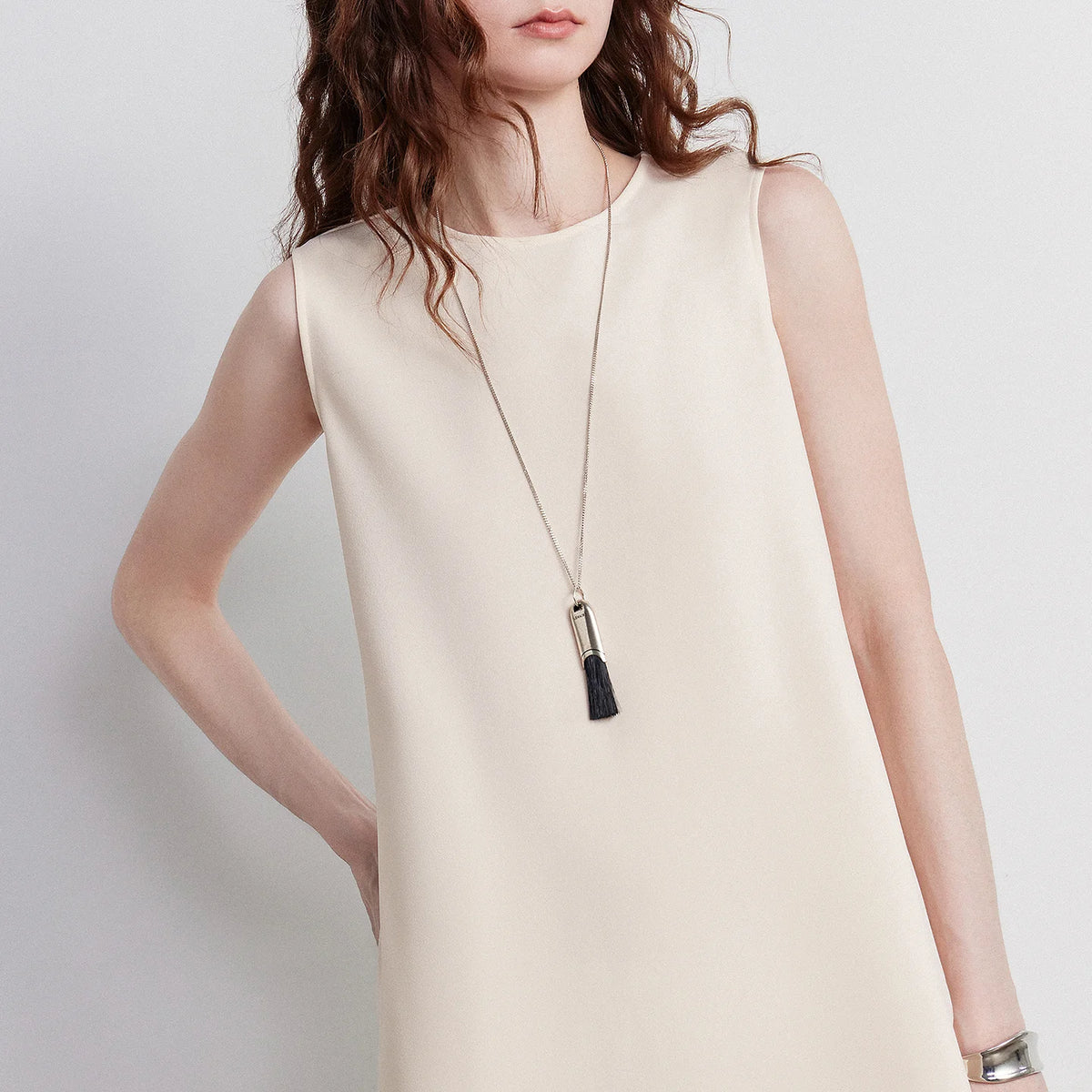 Sleeveless A-Line Midi Dress