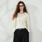 Ribbed Long-Sleeve Crewneck Top