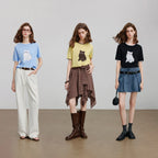 Cat-Motif Knit Tee