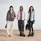 Layered-Look Hooded Puffer Jacket
