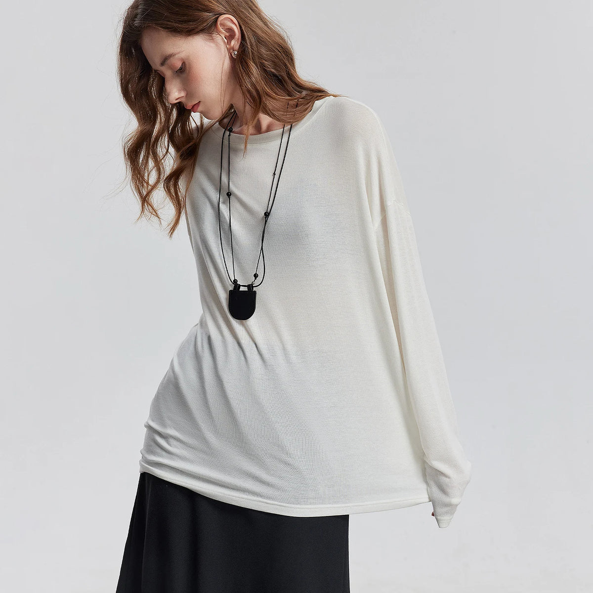 Relaxed Long-Sleeve Crewneck Tee