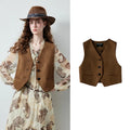 Cropped Button-Up Waistcoat