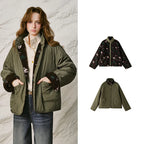 Contrast-Trim Padded Jacket