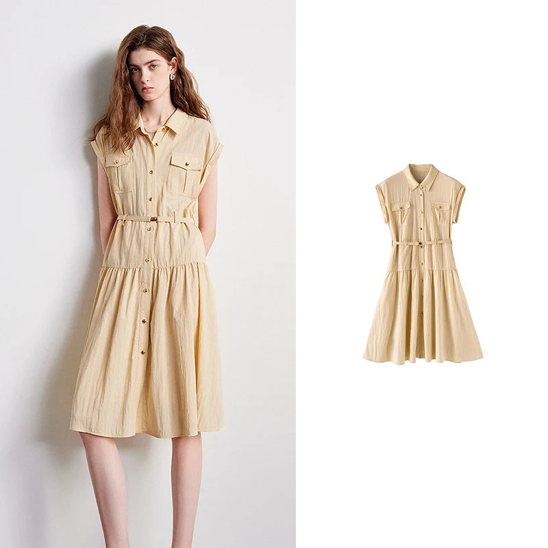 Sleeveless Button-Front Midi Dress
