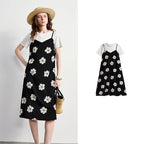 Floral Midi Pinafore Dress