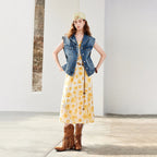 Floral Gathered Midi Dress