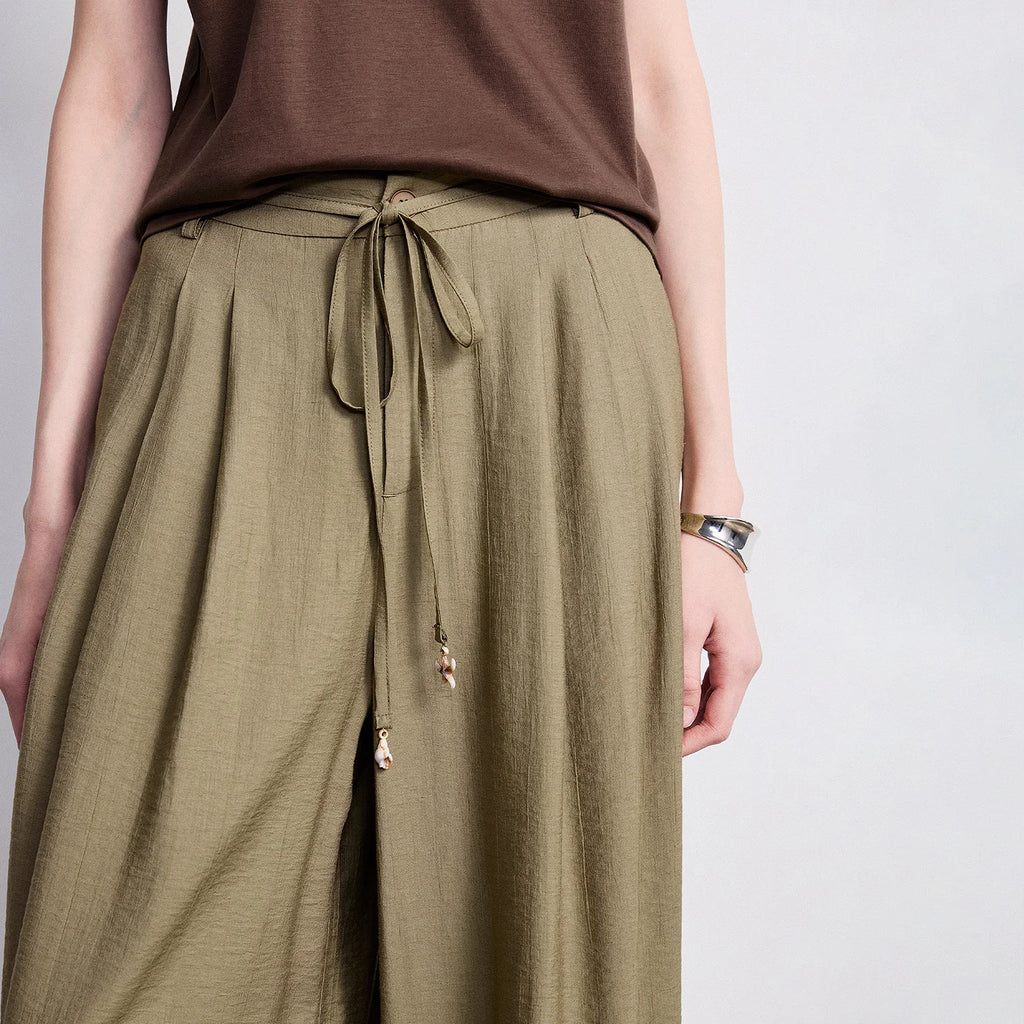 Drawstring Wide-Leg Pants