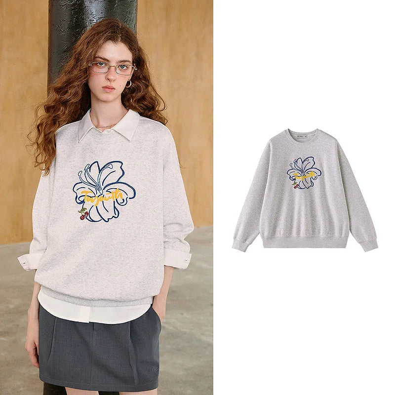 Floral Graphic Crewneck Sweatshirt