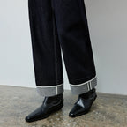 Cuffed Straight-Leg Jeans