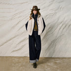 Motif-Cuff Wide-Leg Jeans