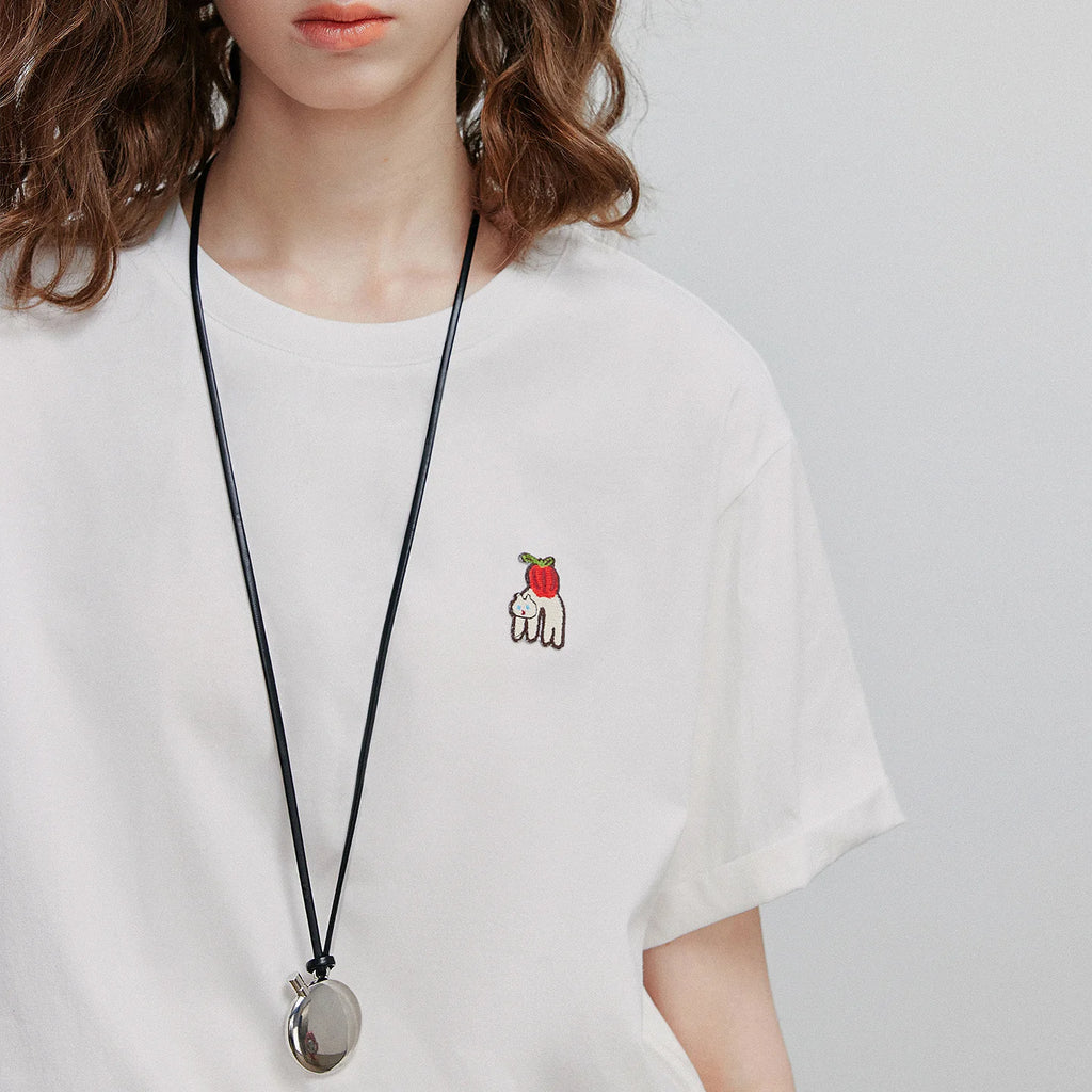 Chest-Motif Relaxed Crewneck Tee