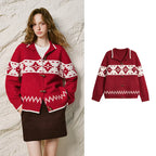 Fair Isle Toggle-Front Cardigan