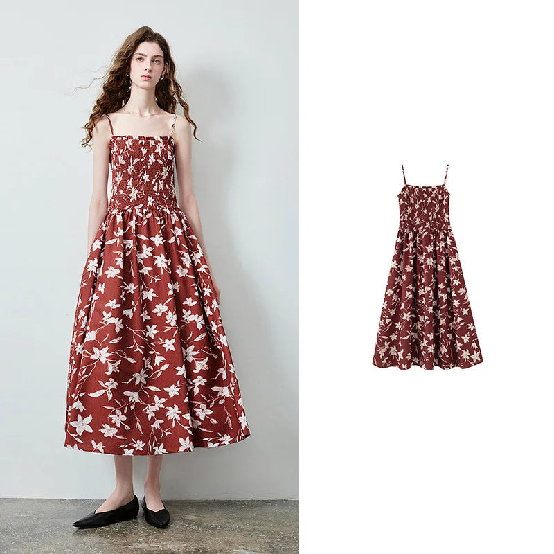 Floral Strappy Midi Dress