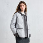 Layered-Look Hooded Puffer Jacket