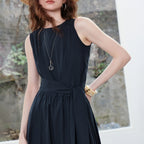 Sleeveless Tie-Waist Midi Dress