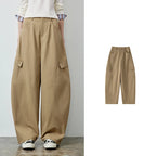Cargo-Pocket Curved-Leg Pants