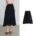 Textured A-Line Midi Skirt