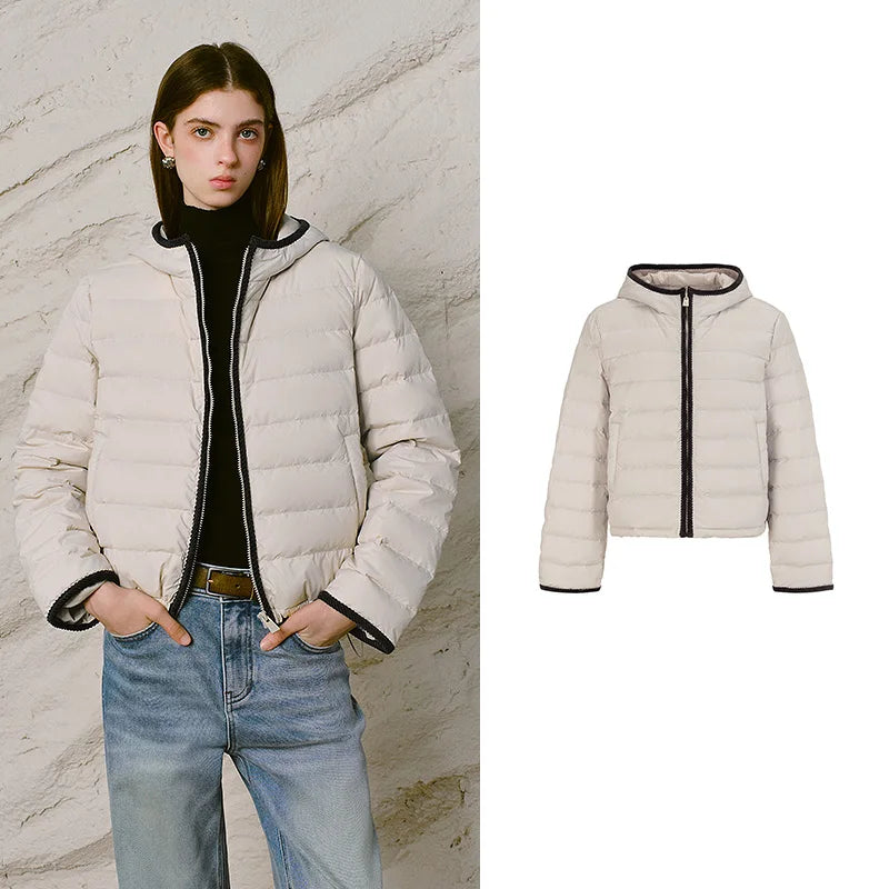 Quilted Hooded Zip Jacket