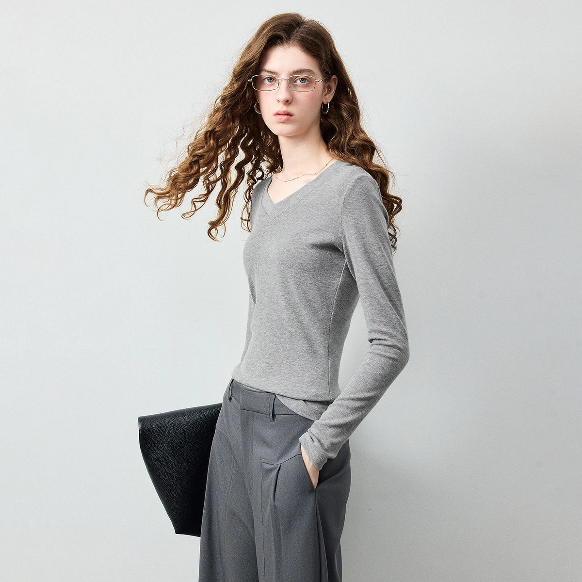 V-Neck Long-Sleeve Tee