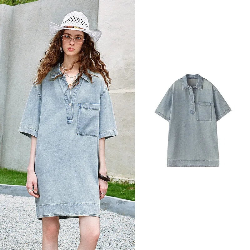 Denim Polo Mini Dress