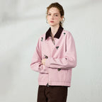 Floral-Motif Contrast-Collar Jacket
